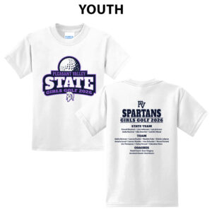 PV Girls State Golf Youth Short Sleeve Tee-White