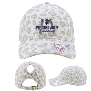 PV Softball Infinity Her Women’s Garment-Washed Fashion Print Cap-Snow Leopard