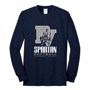 PV Softball unisex Cotton Long Sleeve tee- Navy