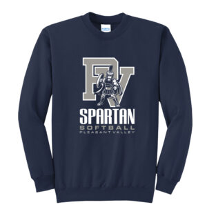 PV Softball Unisex Fleece Crewneck Sweatshirt-navy