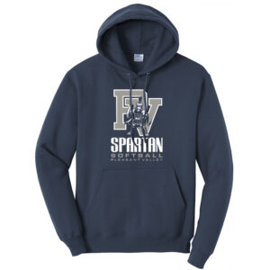 PV Softball Unisex Fleece Hooded Sweatshirt-Navy