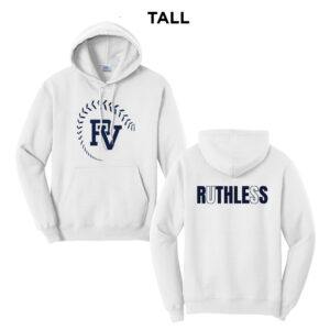 PV Softball Tall Fleece Hooded Sweatshirt-White