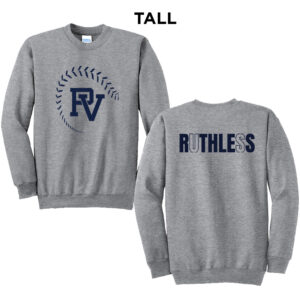 PV Softball Tall Fleece Crewneck Sweatshirt-Athletic heather