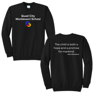 QC Montessori Unisex Fleece Crewneck Sweatshirt-Black