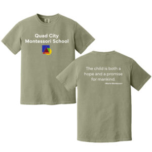 QC Montessori Unisex Comfort Colors Pigment Dyed Short Sleeve Shirt-Sandstone