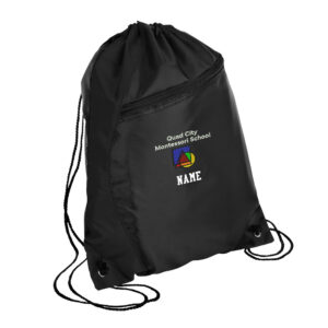 QC Montessori Port Company Colorblock Cinch Pack-Black/Black