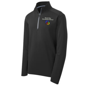 QC Montessori Sport-Tek Sport-Wick Textured 1/4 Zip Pullover Men-Black