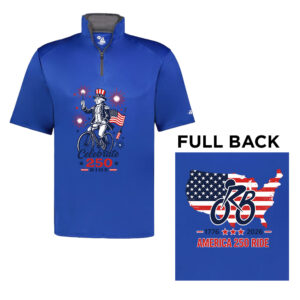 Riverbend Bicycle Club Badger B-Core short sleeve 1/4 zip performance pullover-Royal/Grey (S-XL, 3x, 4x)