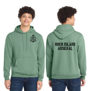 RI Arsenal Unisex Classic Core weight Cozy Pullover Hooded Sweatshirt-Laurel Green