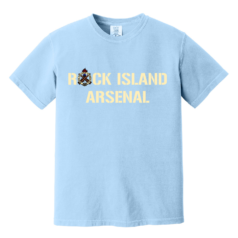 RI Arsenal Unisex Comfort Colors Pigment Dyed Short Sleeve Shirt-Hydrangea