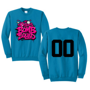 Slops Unisex Fleece Crewneck Sweatshirt-Neon Blue