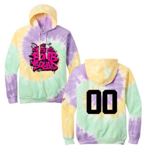Slops Unisex Essential Tie-Dye Pullover Hooded Sweatshirt-Mint Rainbow