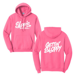 Slops Unisex Fleece Hooded Sweatshirt-Neon Pink