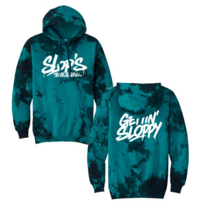 Slops Unisex Crystal Tie-Dye Pullover Hoodie-Black/Teal