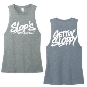 Slops District Women’s Perfect Tri Muscle Tank-Flint Blue Heather