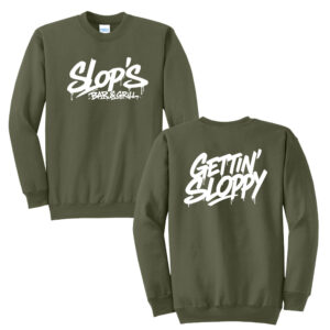 Slops Unisex Fleece Crewneck Sweatshirt-Olive Drab Green