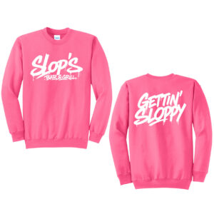 Slops Unisex Fleece Crewneck Sweatshirt-Neon Pink