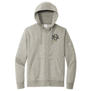 Sterling Gold SB Nike Club Fleece Sleeve Swoosh Full-Zip Hoodie Men-Dark Grey Heather