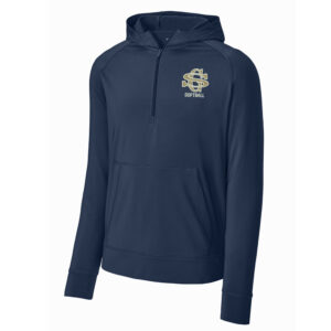 Sterling Gold SB Sport-Tek Men Sport-Wick Stretch 1/2-Zip Hoodie-Navy