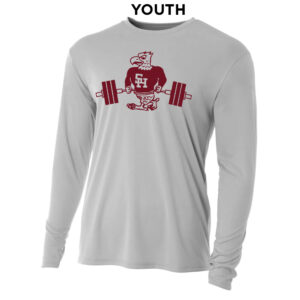 SH Strength Conditioning Youth Cooling Performance long sleeve Crew Tee-Silver