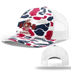 SH Strength Conditioning Richardson Printed Five PanelTrucker mesh snap back cap-Americana Duck Camo