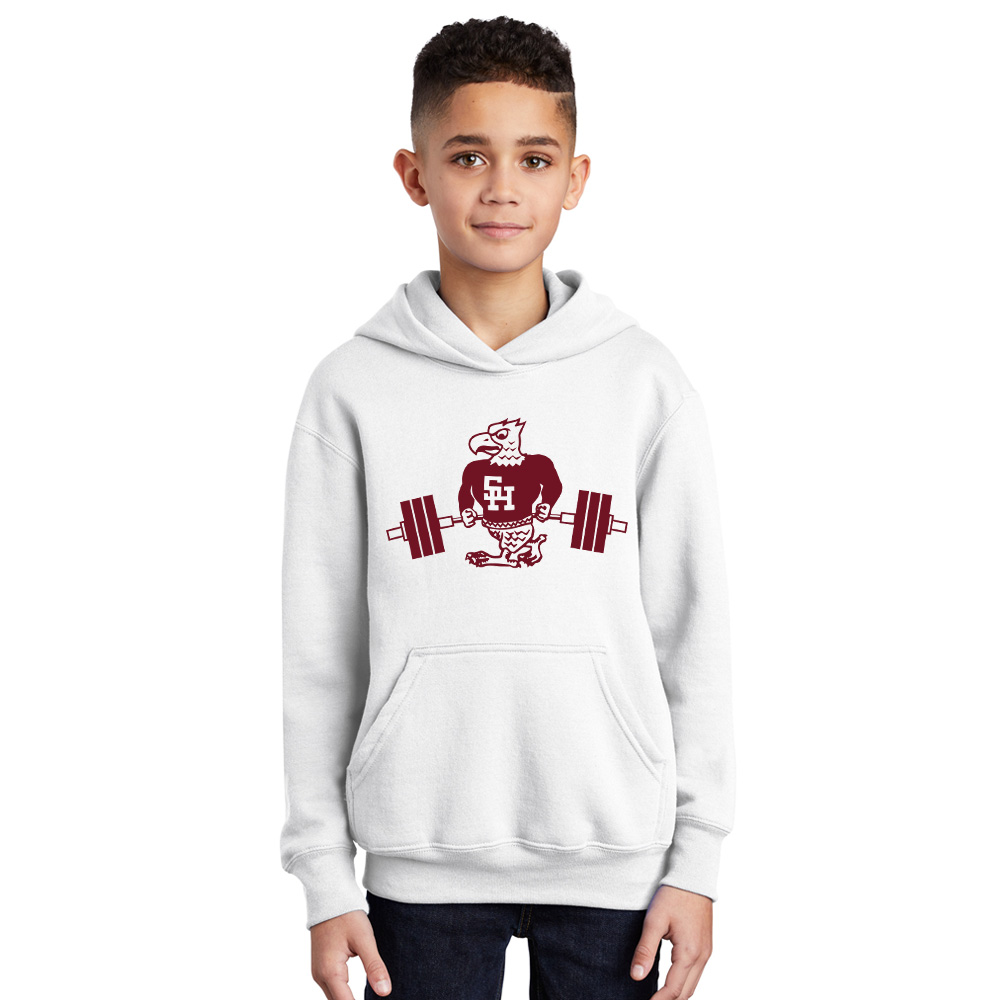 SH Strength Conditioning Youth Hooded Sweatshirt-White