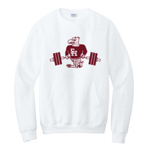 SH Strength Conditioning Unisex Core Fleece Crewneck Pocket Sweatshirt-White