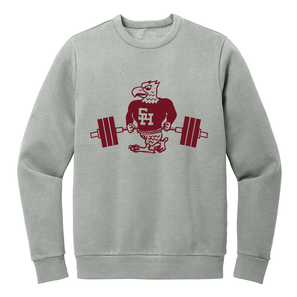 SH Strength Conditioning Rah Rah District Wash Fleece Crew-Gusty Grey