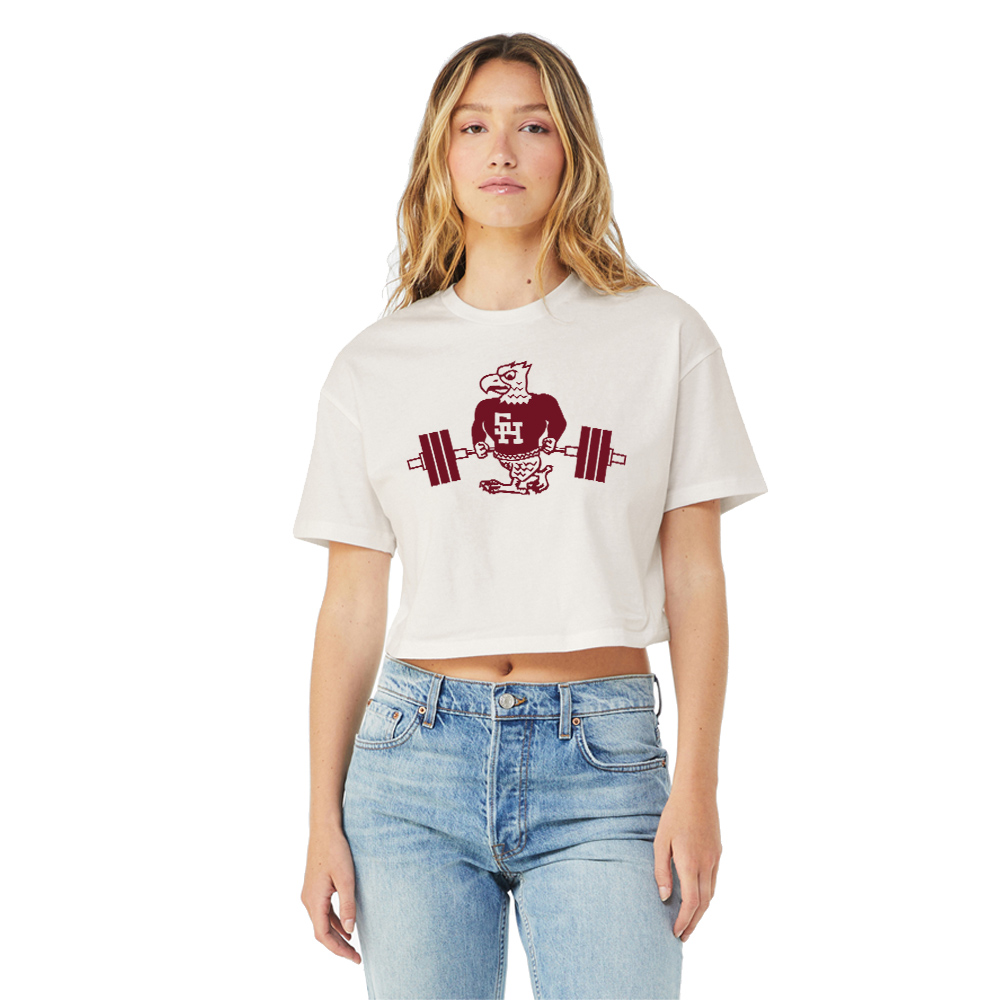 SH Strength Conditioning BELLA CANVAS Women’s Jersey Crop Tee-Vintage White