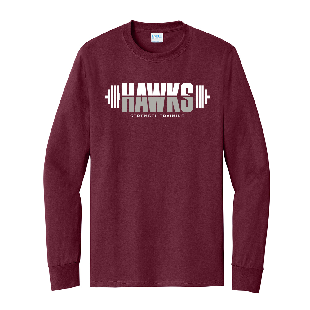 SH Strength Conditioning Unisex Cotton Long Sleeve Tee-Cardinal