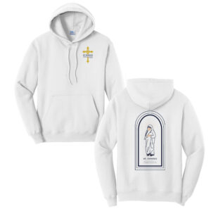 St Teresa of Calcutta Parish Unisex Fleece Hooded Sweatshirt-White