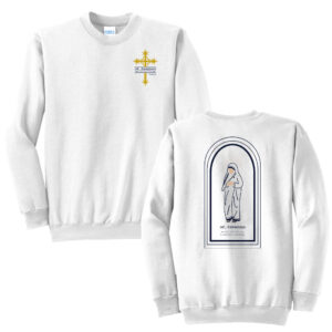 St Teresa of Calcutta Parish Unisex Fleece Crewneck Sweatshirt-White