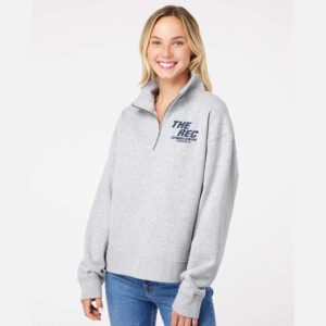 The Rec Weatherproof Women’s Sueded Fleece 1/4 zip sweatshirt-Heather Grey