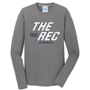 The Rec Men Long Sleeve Essential Blended Performance Tee-Medium Grey