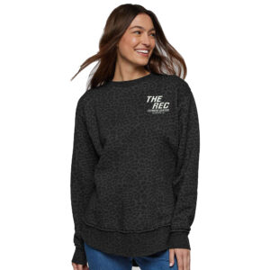The Rec LAT Women’s Weekend Fleece Crewneck Sweatshirt-Black Leopard