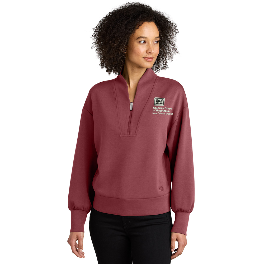 US Army Corps New Orleans OGIO Women’s Transcend 1/4-Zip-Soft Ruby