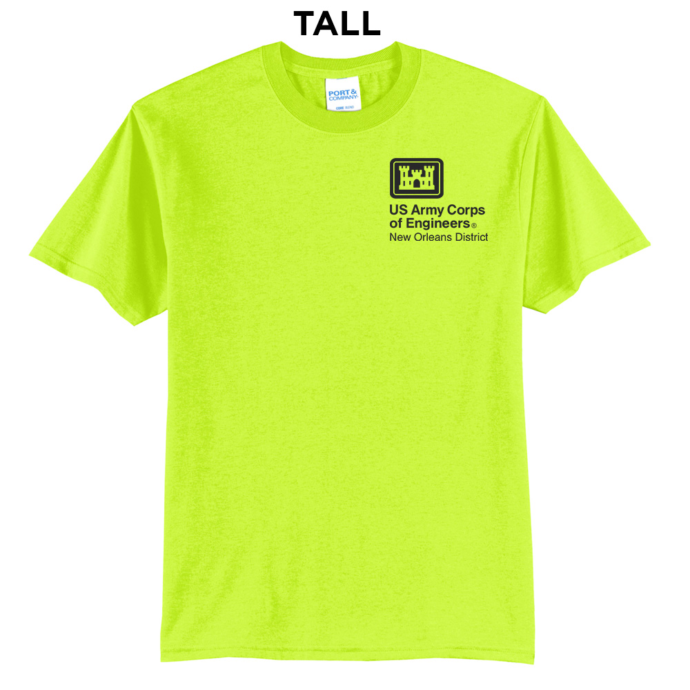 US Army Corps New Orleans Tall Short Sleeve Tee-Safety Green