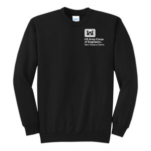 US Army Corps New Orleans Unisex Fleece Crewneck Sweatshirt-Black
