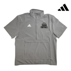 Viking Football Adidas Coach Short Sleeve 1/2 zip woven pullver – Grey Four (S, M only)