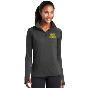 Viking Football Sport-Tek Ladies Sport-Wick Stretch 1/2-Zip Pullover-Charcoal