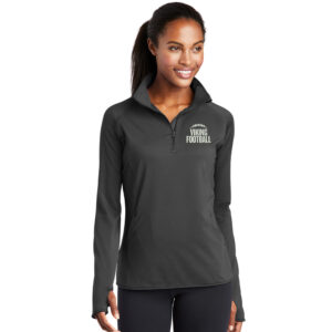 Viking Football Sport-Tek Ladies Sport-Wick Stretch 1/2-Zip Pullover-Charcoal