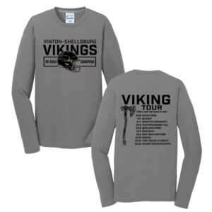 Viking Football Men Long Sleeve Essential Blended Performance Tee-Medium Grey