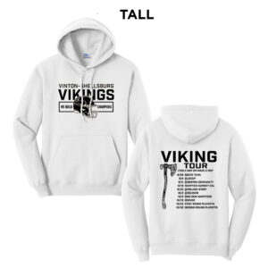 Viking Football Tall Fleece Hooded Sweatshirt-White