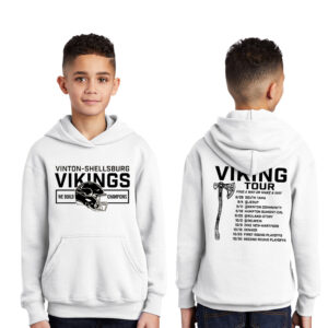 Viking Football Youth Fleece Hooded Sweatshirt-White