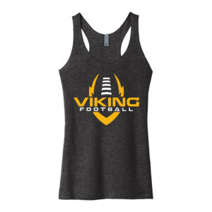 Viking Football Next Level Women’s Triblend Racerback Tank-Vintage Black