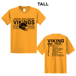 Viking Football Tall Short Sleeve Tee- Gold