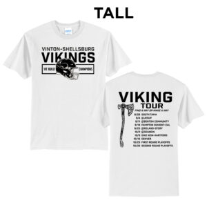 Viking Football Tall Short Sleeve Tee-White
