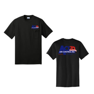 Air Control Unisex Core Blend POCKET Tee-Black