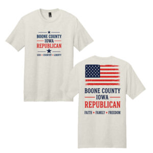 Boone County Iowa District Made Mens Perfect Weight Crew Tee-Oatmeal Heather