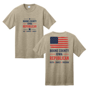 Boone County Iowa Republican Unisex CVC Tee-Desert Tan Heather